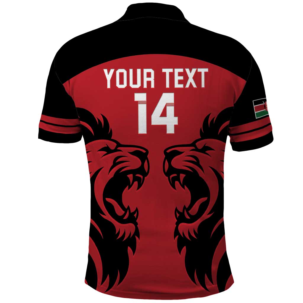 Custom Kenya Rugby Polo Shirt 2024 Go Champions Simbas - Red - Wonder Print Shop