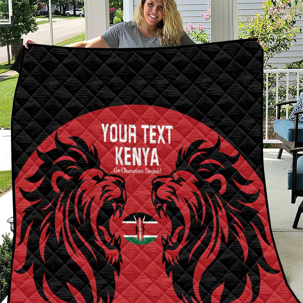 Custom Kenya Rugby Quilt 2024 Go Champions Simbas - Red - Wonder Print Shop