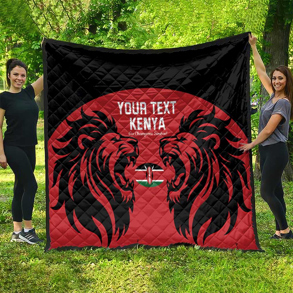 Custom Kenya Rugby Quilt 2024 Go Champions Simbas - Red - Wonder Print Shop