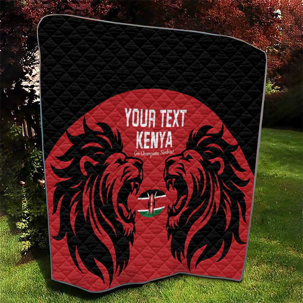 Custom Kenya Rugby Quilt 2024 Go Champions Simbas - Red - Wonder Print Shop