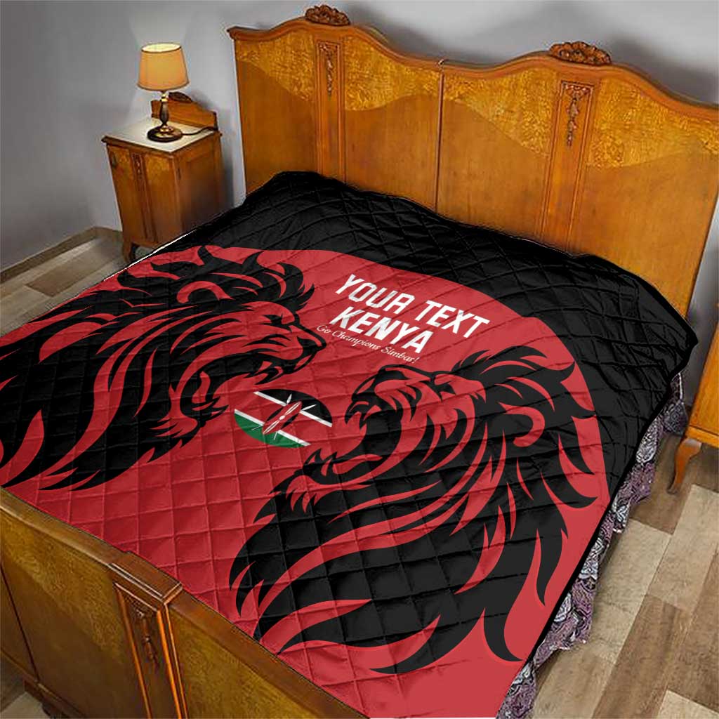 Custom Kenya Rugby Quilt 2024 Go Champions Simbas - Red - Wonder Print Shop