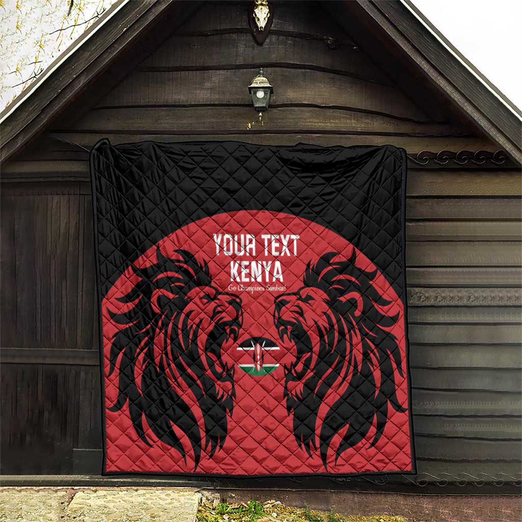 Custom Kenya Rugby Quilt 2024 Go Champions Simbas - Red - Wonder Print Shop