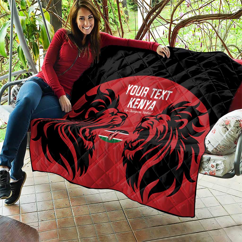Custom Kenya Rugby Quilt 2024 Go Champions Simbas - Red - Wonder Print Shop