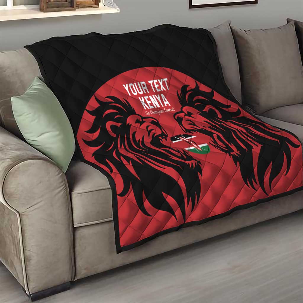 Custom Kenya Rugby Quilt 2024 Go Champions Simbas - Red - Wonder Print Shop