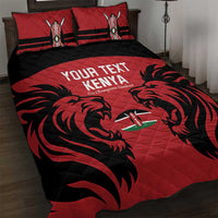 Custom Kenya Rugby Quilt Bed Set 2024 Go Champions Simbas - Red - Wonder Print Shop