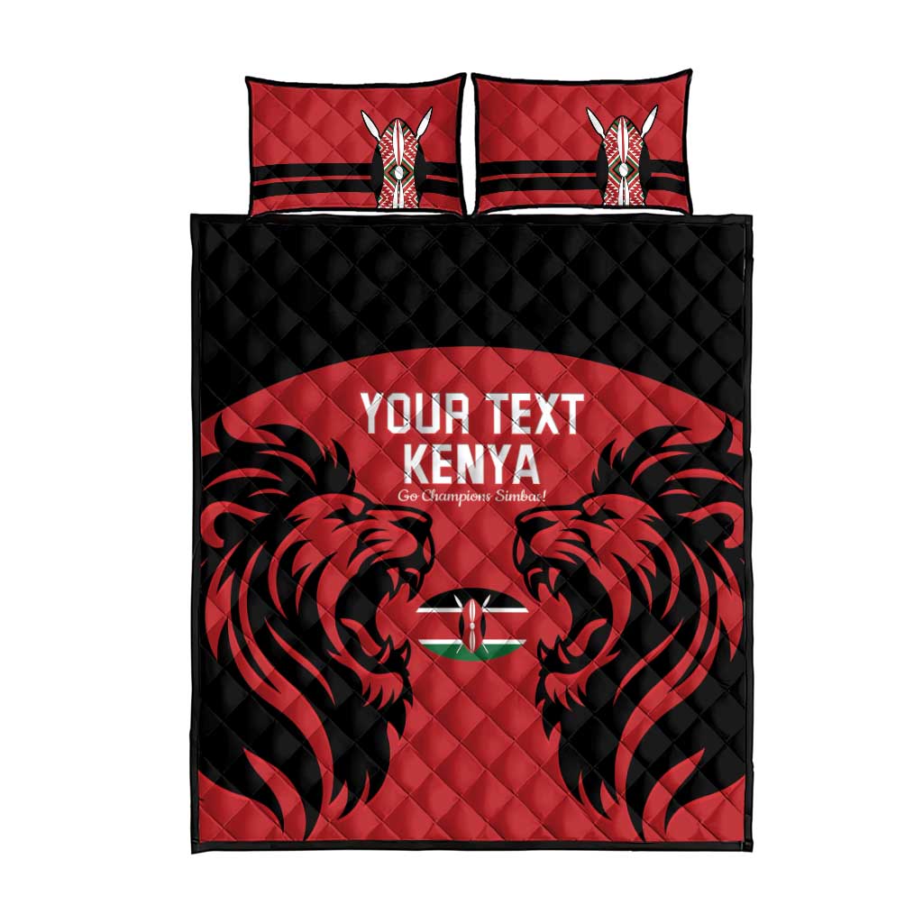 Custom Kenya Rugby Quilt Bed Set 2024 Go Champions Simbas - Red - Wonder Print Shop