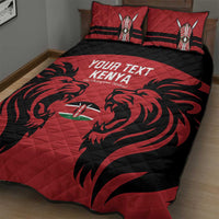Custom Kenya Rugby Quilt Bed Set 2024 Go Champions Simbas - Red - Wonder Print Shop