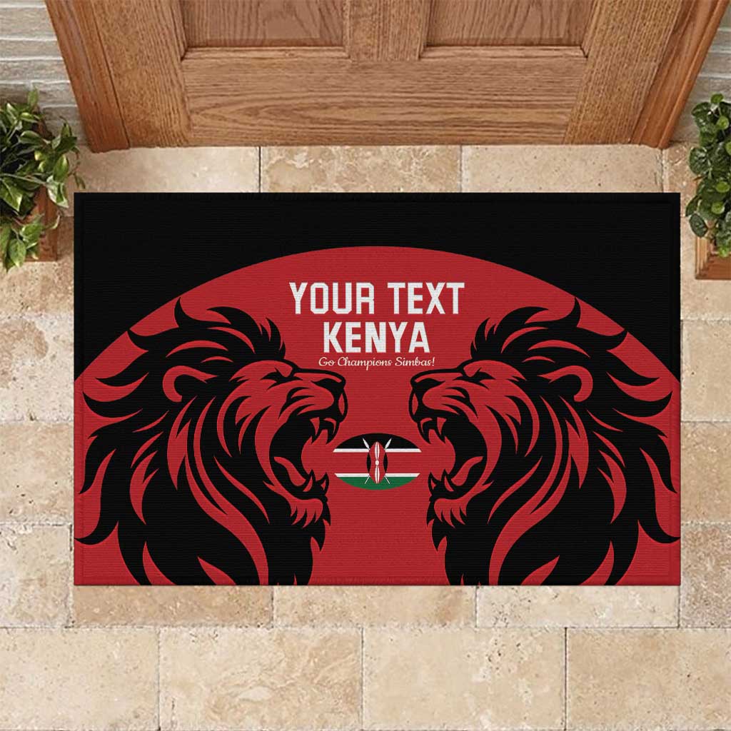 Custom Kenya Rugby Rubber Doormat 2024 Go Champions Simbas - Red - Wonder Print Shop
