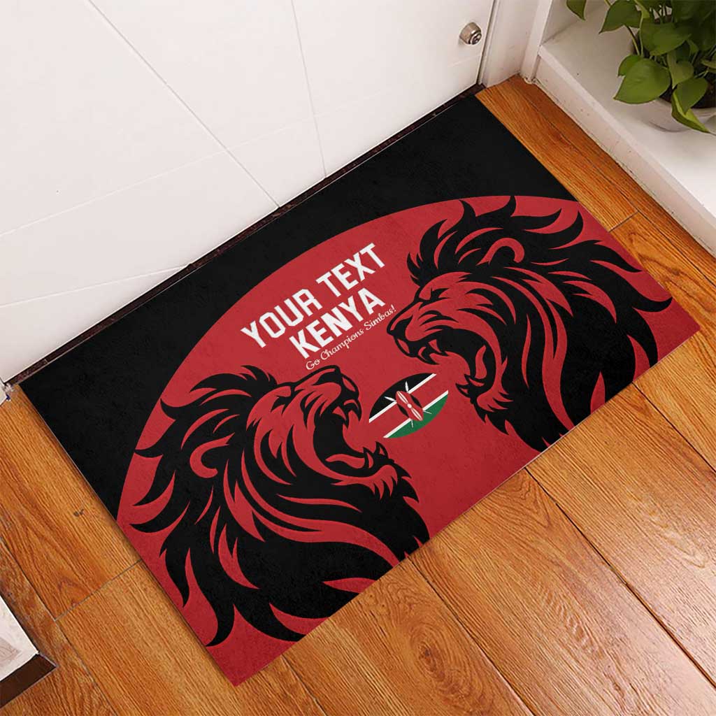 Custom Kenya Rugby Rubber Doormat 2024 Go Champions Simbas - Red - Wonder Print Shop
