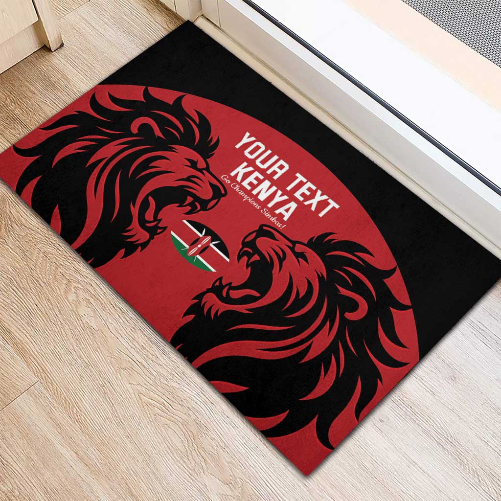 Custom Kenya Rugby Rubber Doormat 2024 Go Champions Simbas - Red - Wonder Print Shop