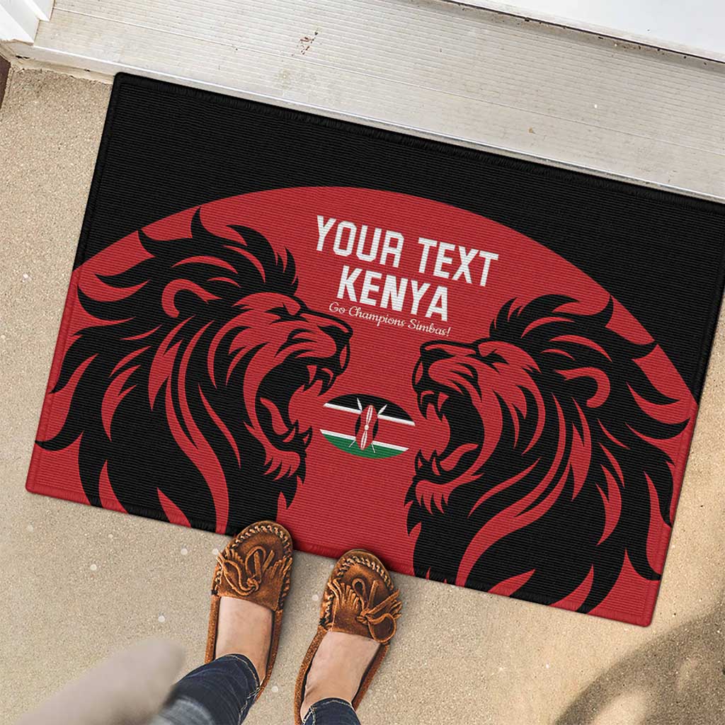 Custom Kenya Rugby Rubber Doormat 2024 Go Champions Simbas - Red - Wonder Print Shop