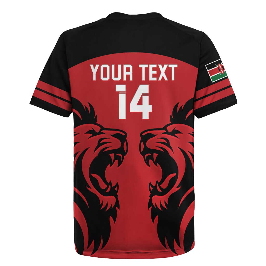 Custom Kenya Rugby Rugby Jersey 2024 Go Champions Simbas - Red - Wonder Print Shop