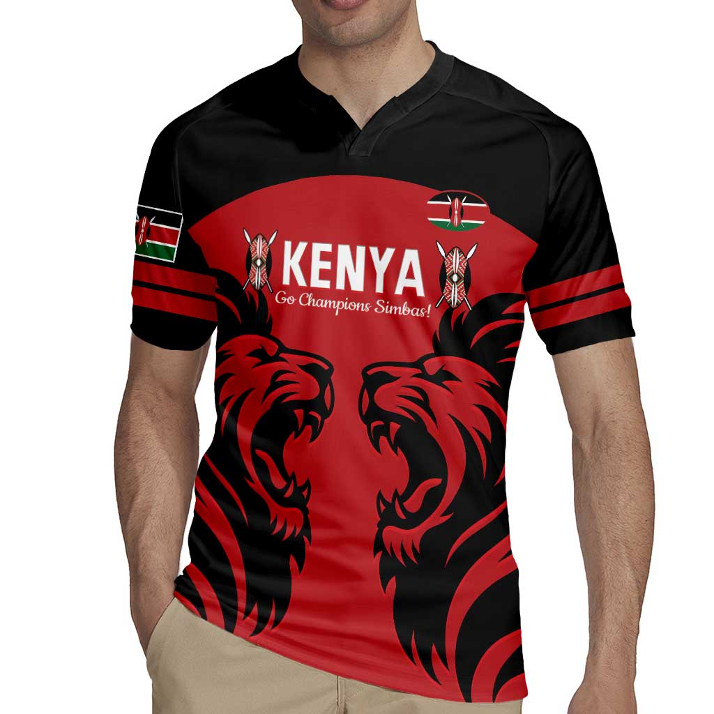 Custom Kenya Rugby Rugby Jersey 2024 Go Champions Simbas - Red - Wonder Print Shop