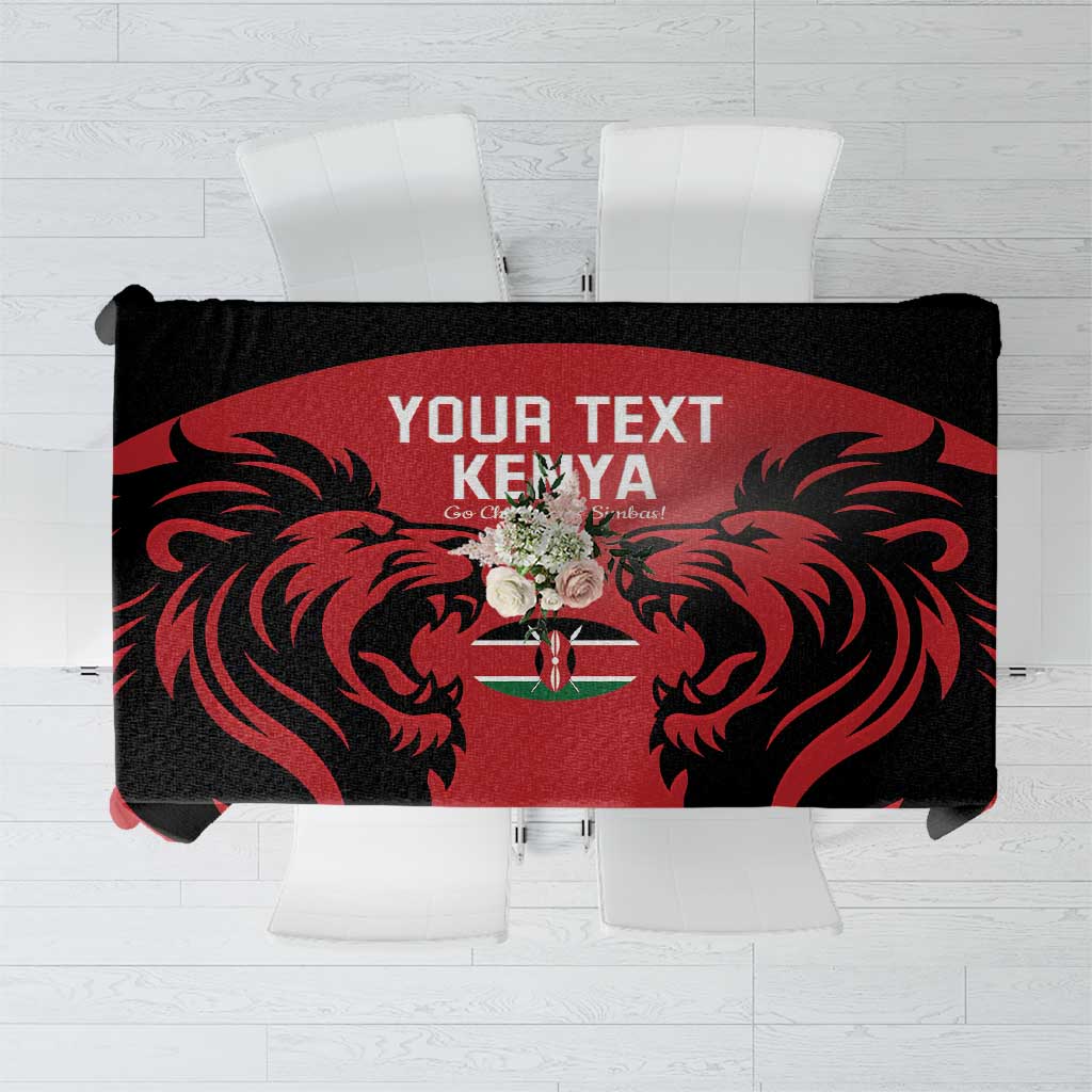 Custom Kenya Rugby Tablecloth 2024 Go Champions Simbas - Red - Wonder Print Shop