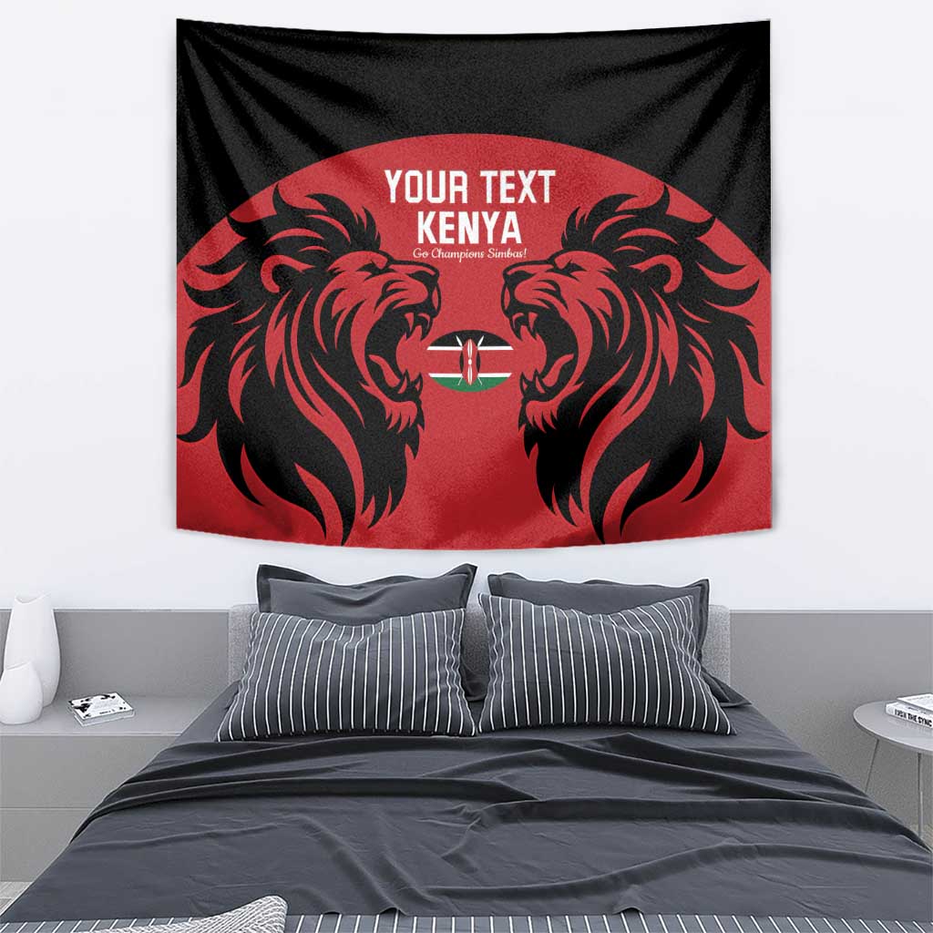 Custom Kenya Rugby Tapestry 2024 Go Champions Simbas - Red - Wonder Print Shop