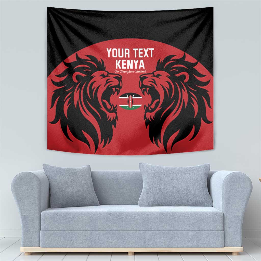 Custom Kenya Rugby Tapestry 2024 Go Champions Simbas - Red - Wonder Print Shop