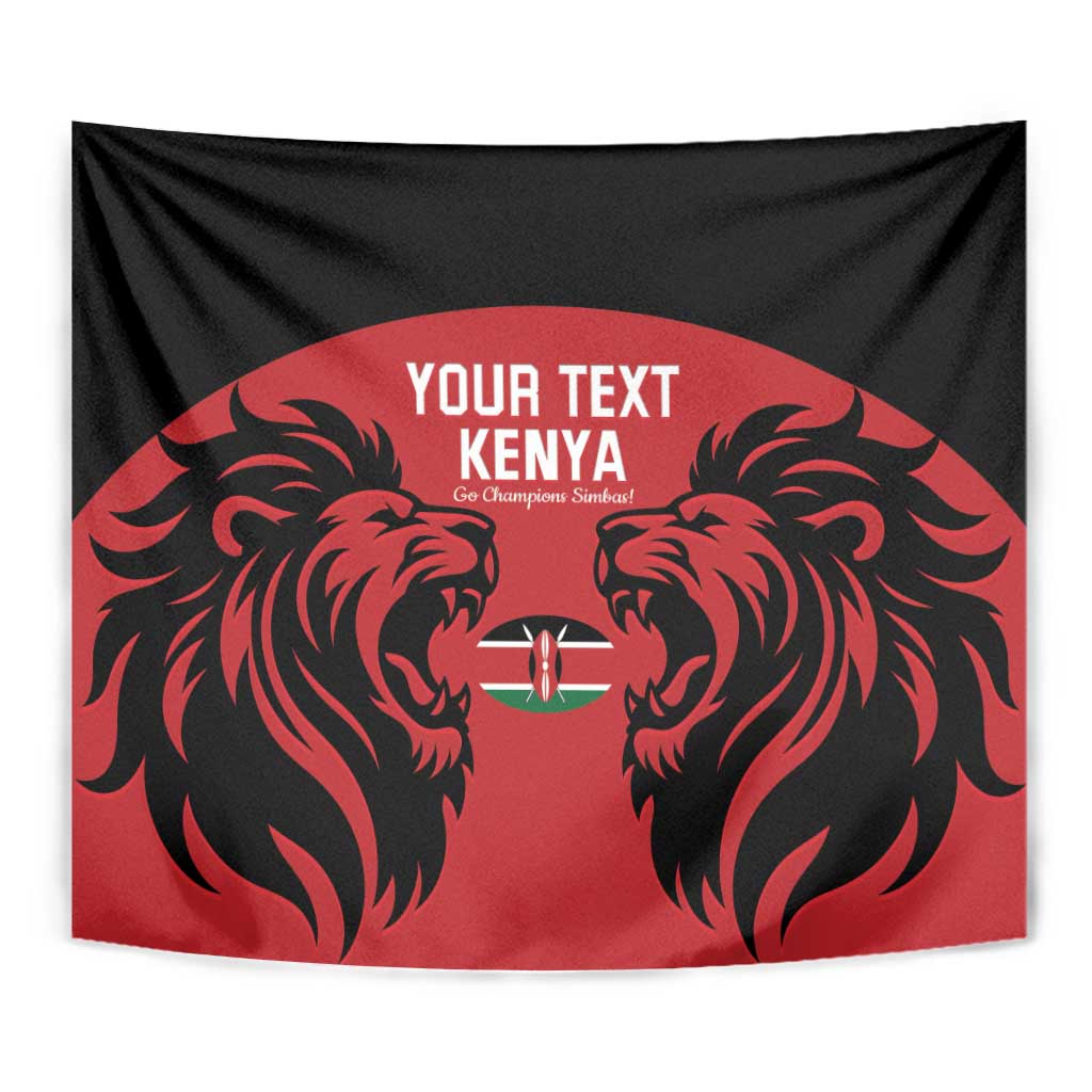 Custom Kenya Rugby Tapestry 2024 Go Champions Simbas - Red - Wonder Print Shop