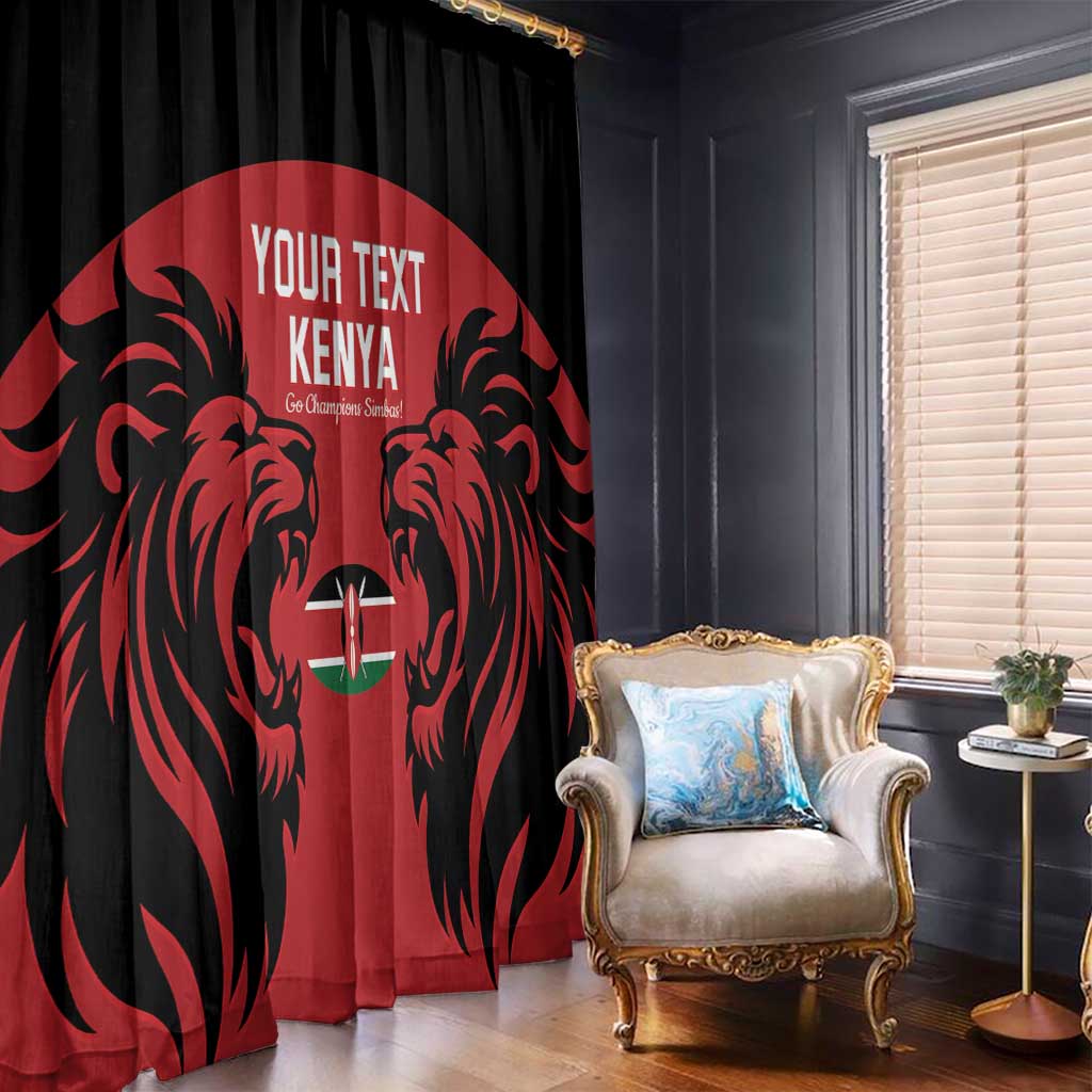 Custom Kenya Rugby Window Curtain 2024 Go Champions Simbas - Red - Wonder Print Shop