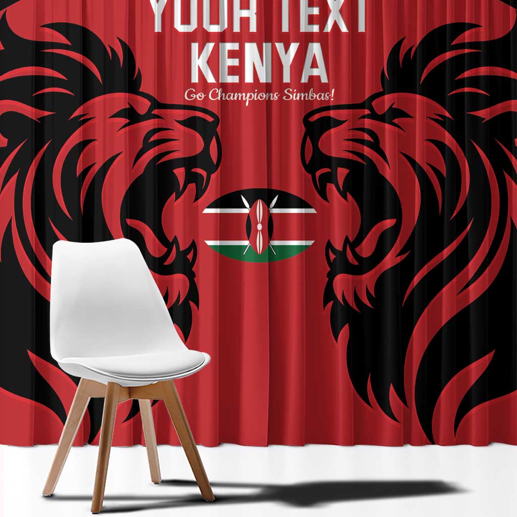 Custom Kenya Rugby Window Curtain 2024 Go Champions Simbas - Red - Wonder Print Shop