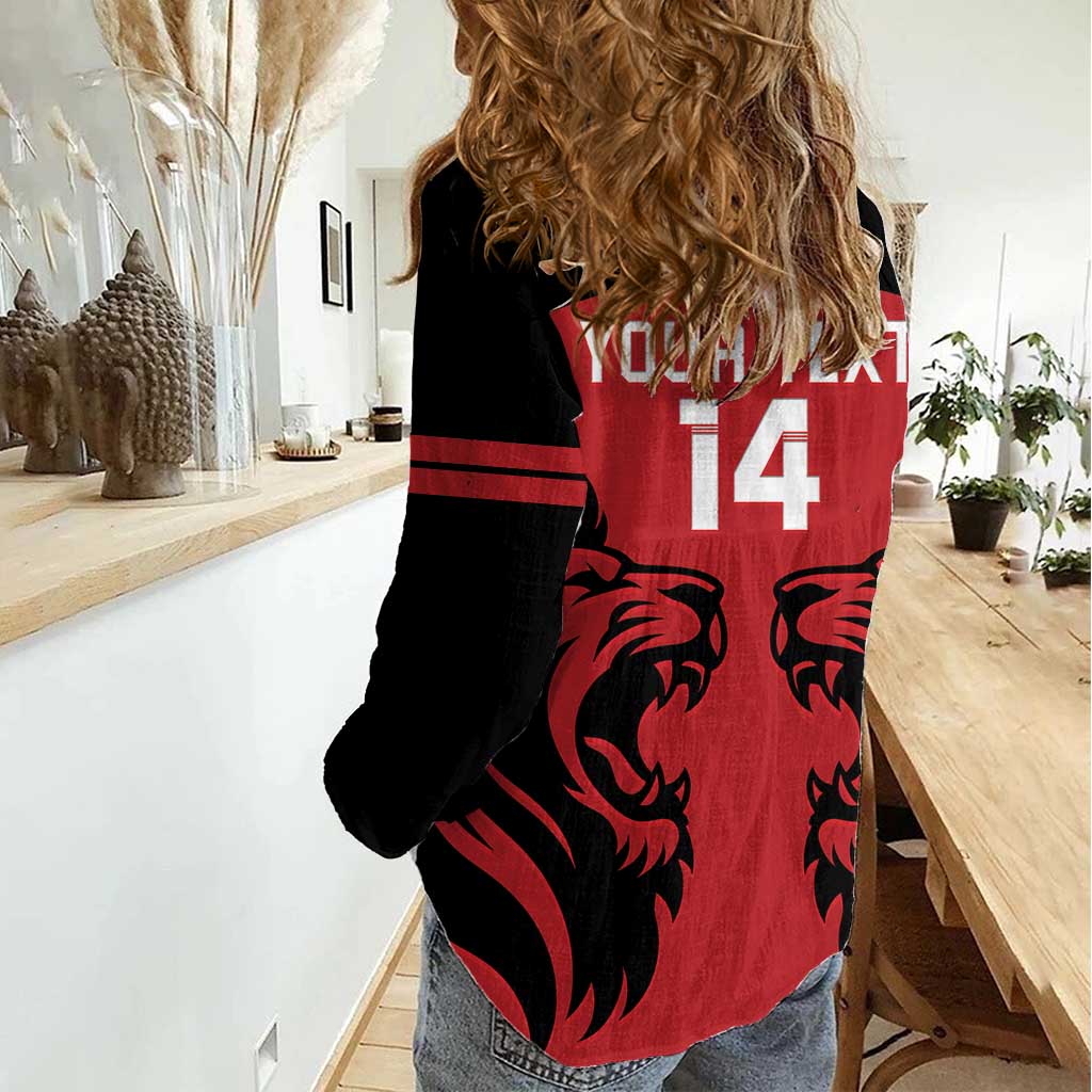 Custom Kenya Rugby Women Casual Shirt 2024 Go Champions Simbas - Red - Wonder Print Shop