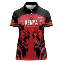 Custom Kenya Rugby Women Polo Shirt 2024 Go Champions Simbas - Red - Wonder Print Shop