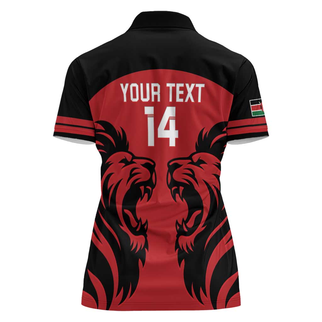 Custom Kenya Rugby Women Polo Shirt 2024 Go Champions Simbas - Red - Wonder Print Shop