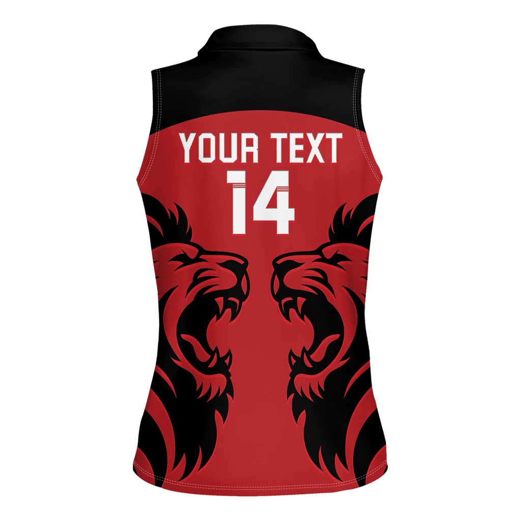 Custom Kenya Rugby Women Sleeveless Polo Shirt 2024 Go Champions Simbas - Red - Wonder Print Shop