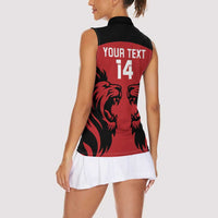Custom Kenya Rugby Women Sleeveless Polo Shirt 2024 Go Champions Simbas - Red - Wonder Print Shop