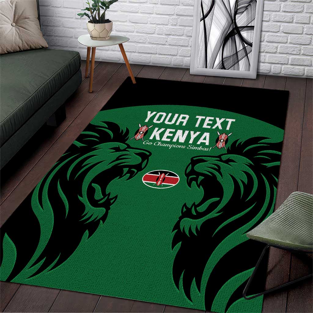 Custom Kenya Rugby Area Rug 2024 Go Champions Simbas - Green - Wonder Print Shop