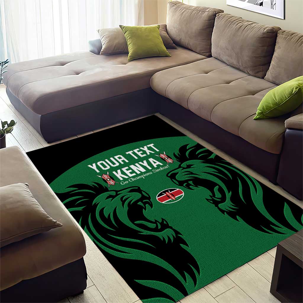 Custom Kenya Rugby Area Rug 2024 Go Champions Simbas - Green - Wonder Print Shop