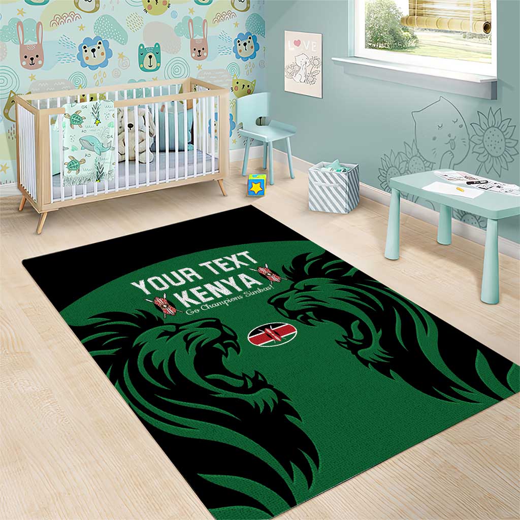 Custom Kenya Rugby Area Rug 2024 Go Champions Simbas - Green - Wonder Print Shop