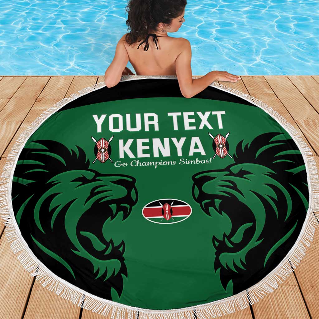 Custom Kenya Rugby Beach Blanket 2024 Go Champions Simbas - Green - Wonder Print Shop