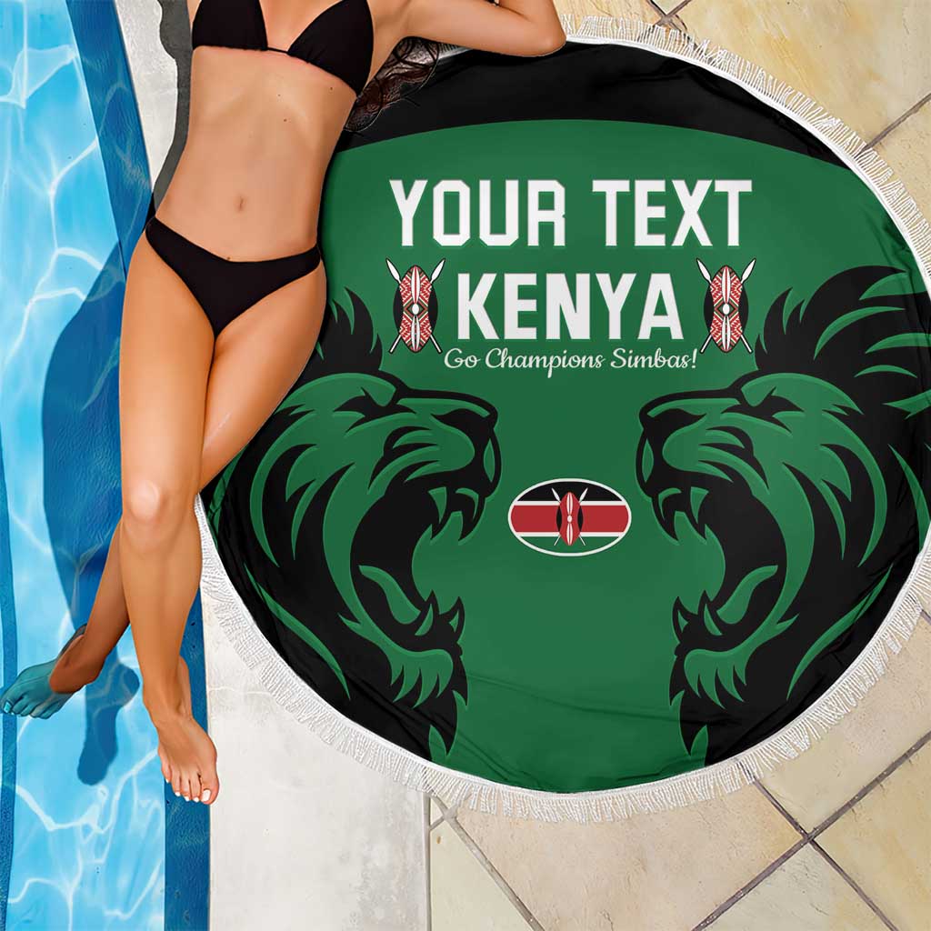 Custom Kenya Rugby Beach Blanket 2024 Go Champions Simbas - Green - Wonder Print Shop