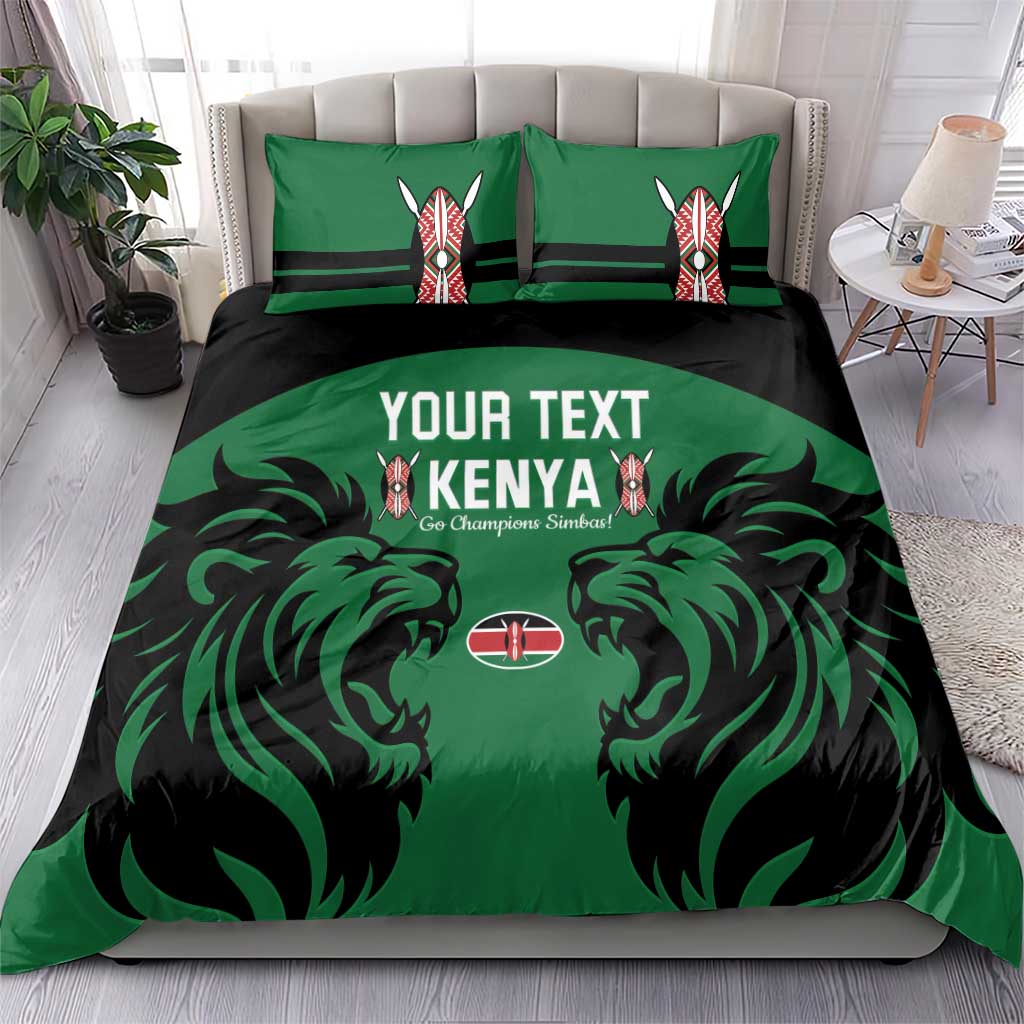 Custom Kenya Rugby Bedding Set 2024 Go Champions Simbas - Green - Wonder Print Shop
