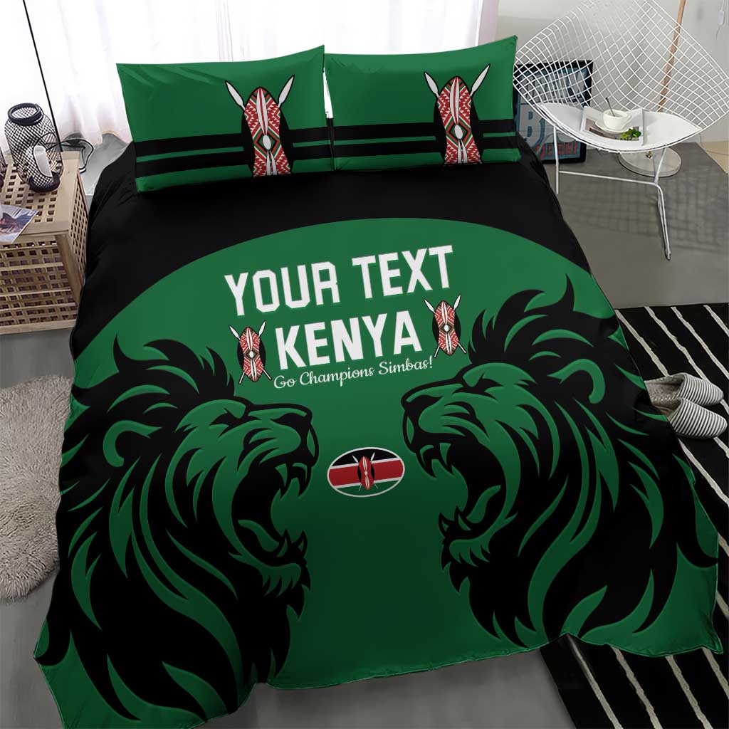 Custom Kenya Rugby Bedding Set 2024 Go Champions Simbas - Green - Wonder Print Shop