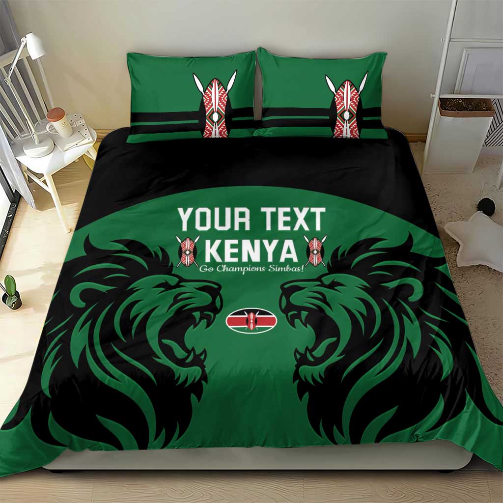 Custom Kenya Rugby Bedding Set 2024 Go Champions Simbas - Green - Wonder Print Shop