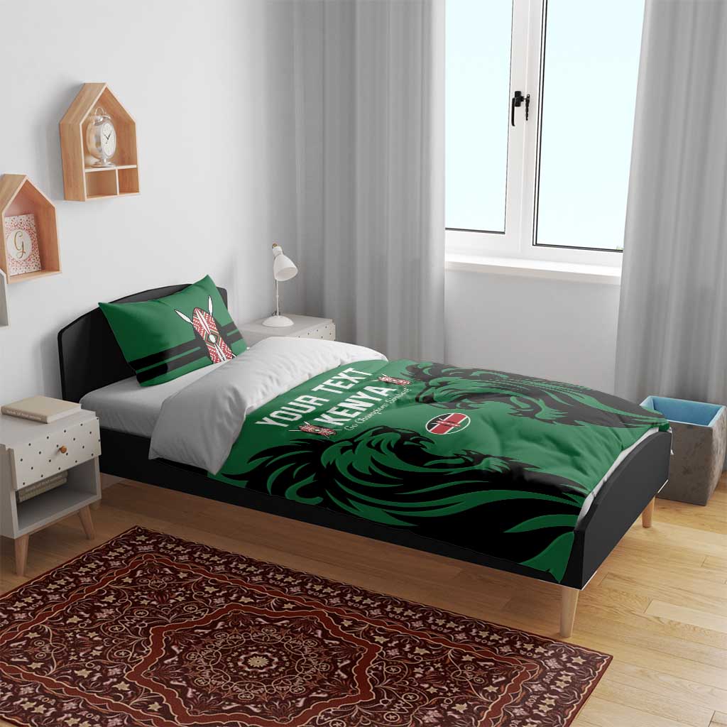 Custom Kenya Rugby Bedding Set 2024 Go Champions Simbas - Green - Wonder Print Shop