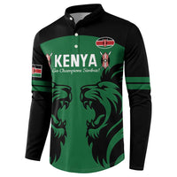Custom Kenya Rugby Button Sweatshirt 2024 Go Champions Simbas - Green - Wonder Print Shop