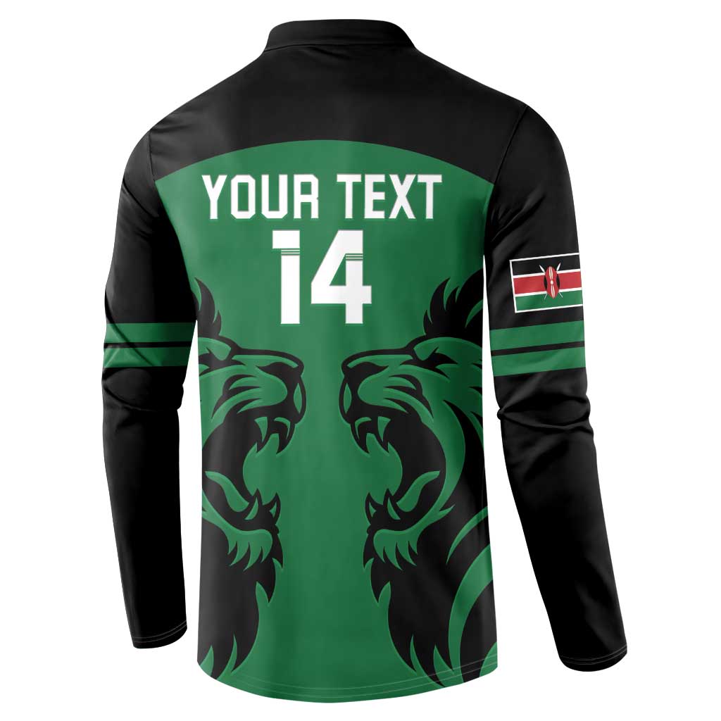 Custom Kenya Rugby Button Sweatshirt 2024 Go Champions Simbas - Green - Wonder Print Shop