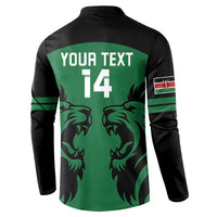 Custom Kenya Rugby Button Sweatshirt 2024 Go Champions Simbas - Green - Wonder Print Shop