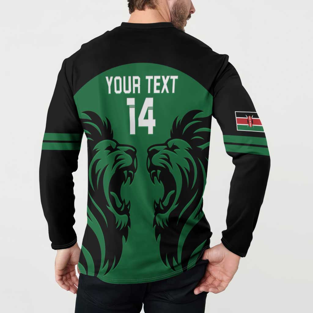 Custom Kenya Rugby Button Sweatshirt 2024 Go Champions Simbas - Green - Wonder Print Shop