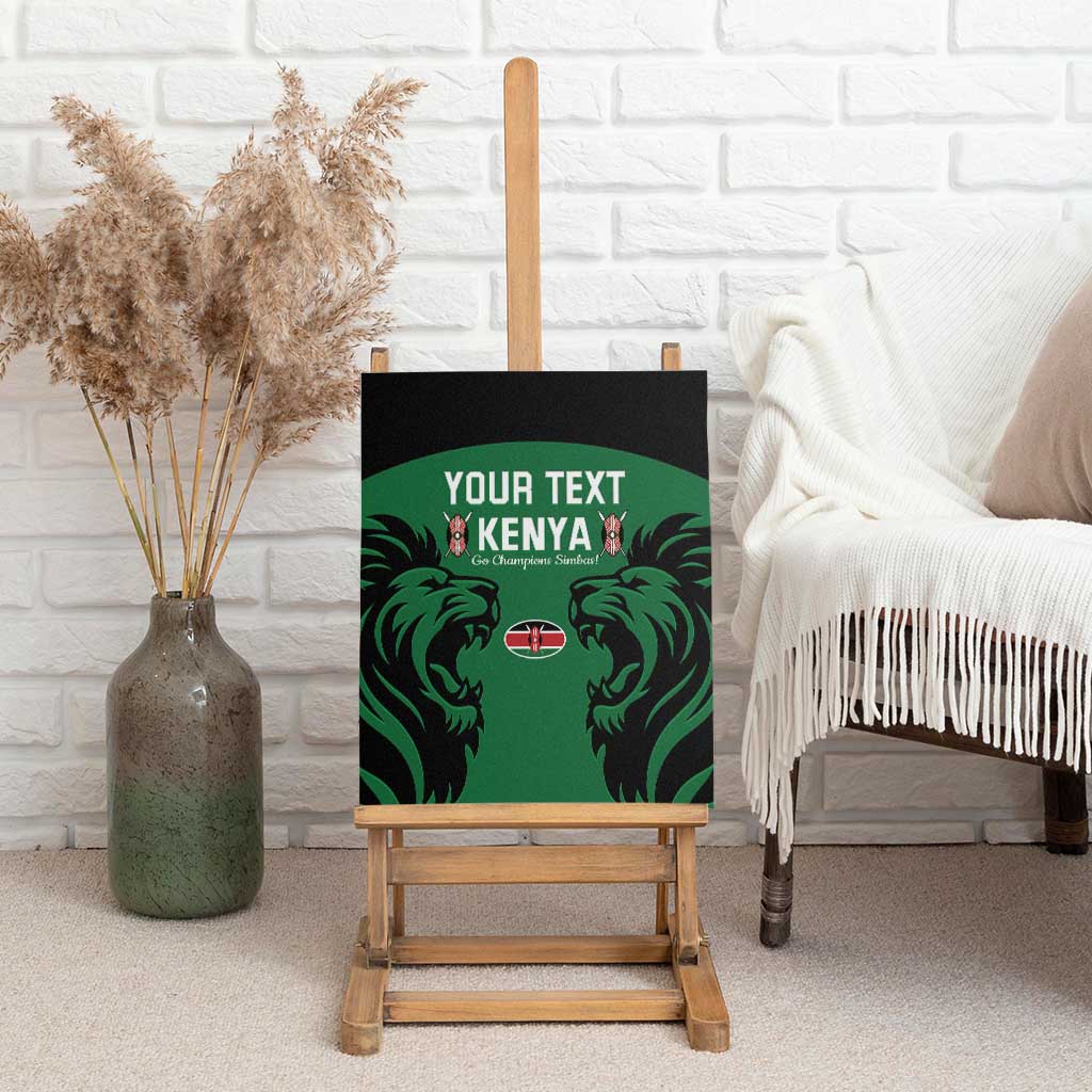 Custom Kenya Rugby Canvas Wall Art 2024 Go Champions Simbas - Green - Wonder Print Shop