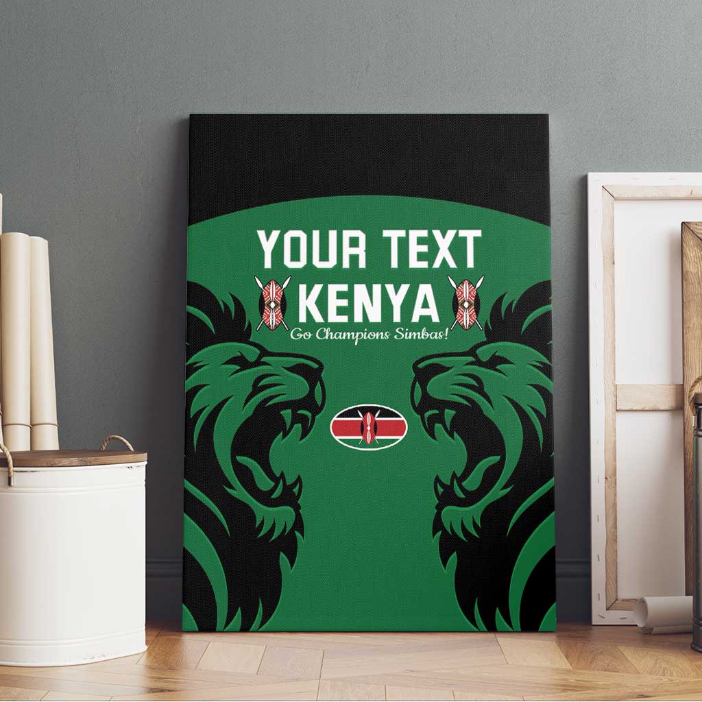Custom Kenya Rugby Canvas Wall Art 2024 Go Champions Simbas - Green - Wonder Print Shop