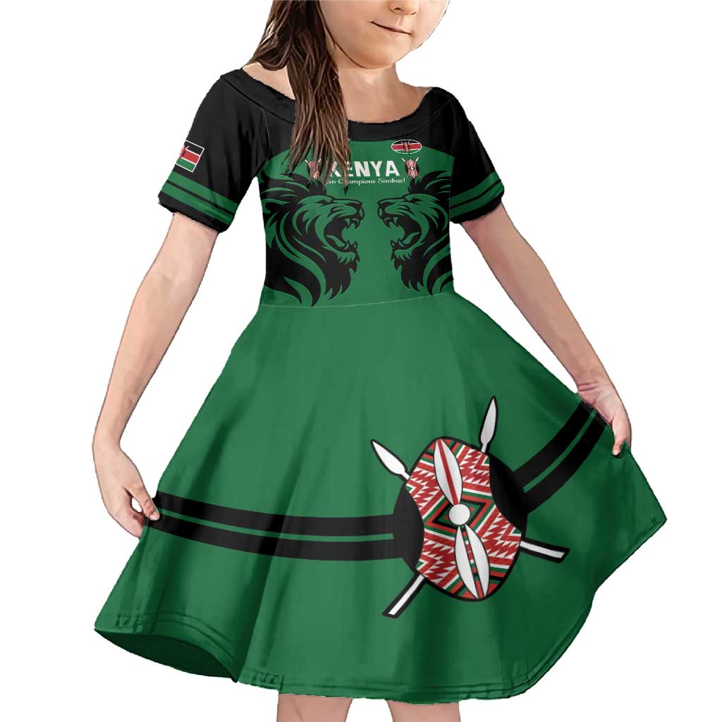 Custom Kenya Rugby Family Matching Mermaid Dress and Hawaiian Shirt 2024 Go Champions Simbas - Green - Wonder Print Shop