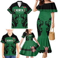 Custom Kenya Rugby Family Matching Mermaid Dress and Hawaiian Shirt 2024 Go Champions Simbas - Green - Wonder Print Shop