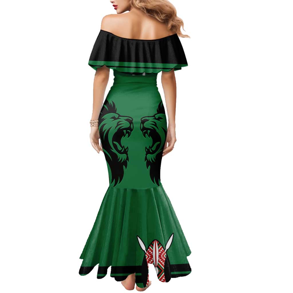 Custom Kenya Rugby Family Matching Mermaid Dress and Hawaiian Shirt 2024 Go Champions Simbas - Green - Wonder Print Shop