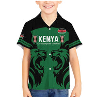 Custom Kenya Rugby Family Matching Mermaid Dress and Hawaiian Shirt 2024 Go Champions Simbas - Green - Wonder Print Shop
