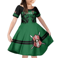 Custom Kenya Rugby Family Matching Off The Shoulder Long Sleeve Dress and Hawaiian Shirt 2024 Go Champions Simbas - Green - Wonder Print Shop