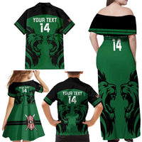 Custom Kenya Rugby Family Matching Off Shoulder Maxi Dress and Hawaiian Shirt 2024 Go Champions Simbas - Green - Wonder Print Shop