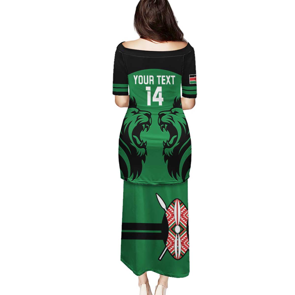 Custom Kenya Rugby Family Matching Puletasi and Hawaiian Shirt 2024 Go Champions Simbas - Green - Wonder Print Shop